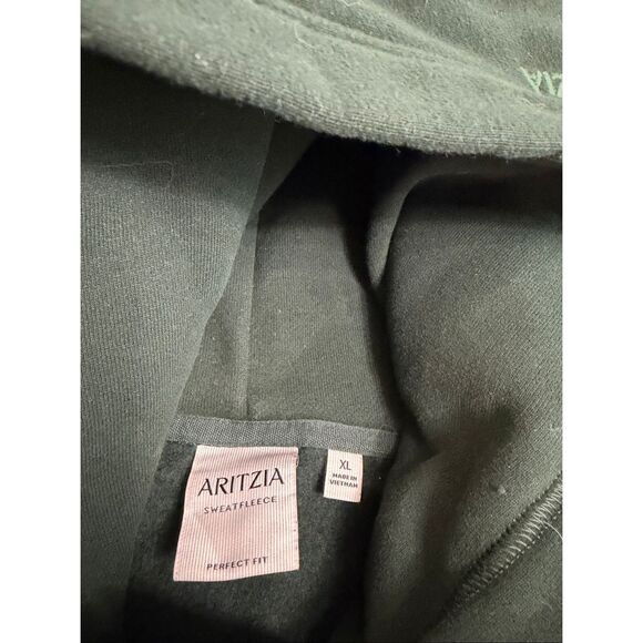 Aritzia Dark Green Perfect Fit Sweatfleece Hoodie Sweatshirt Size XL - Picture 7 of 9